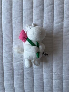 White Plush Hippo Toy with Pink Flower - Kids Accessory